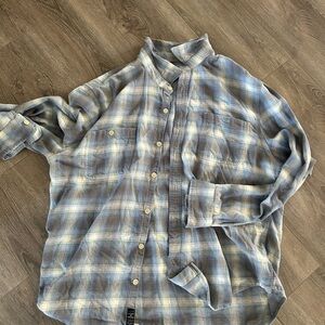 Lucky Brand Blue and White Casual Button Down Shirt